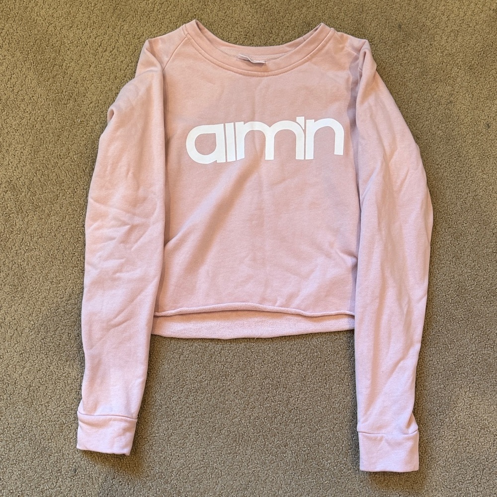AIM'N Pink Cropped Crewneck